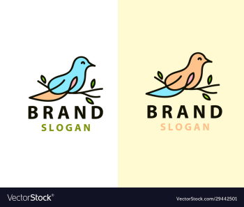 abstract bird logo design template linear style