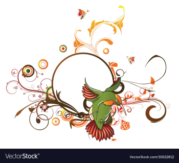 Abstract bird with floral vector image Abstract bird with floral vector image