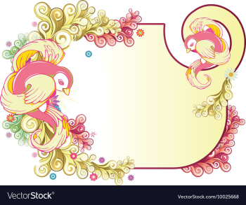 Abstract bird with floral vector image Abstract bird with floral vector image
