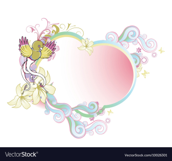 Abstract bird with floral vector image Abstract bird with floral vector image