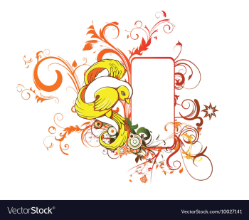 Abstract bird with floral vector image Abstract bird with floral vector image