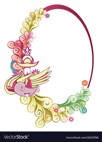 Abstract bird with floral vector image Abstract bird with floral vector image