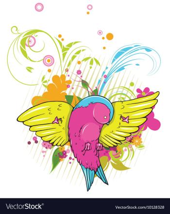 Abstract bird with floral vector image Abstract bird with floral vector image