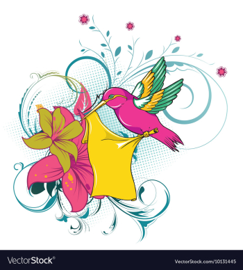 Abstract bird with floral vector image Abstract bird with floral vector image