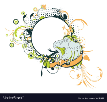 Abstract bird with floral vector image Abstract bird with floral vector image