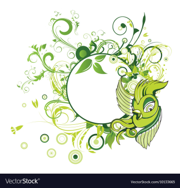 Abstract bird with floral vector image Abstract bird with floral vector image