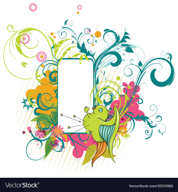 Abstract bird with floral vector image Abstract bird with floral vector image