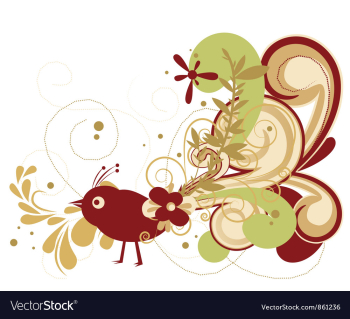 Abstract bird with floral vector image Abstract bird with floral vector image