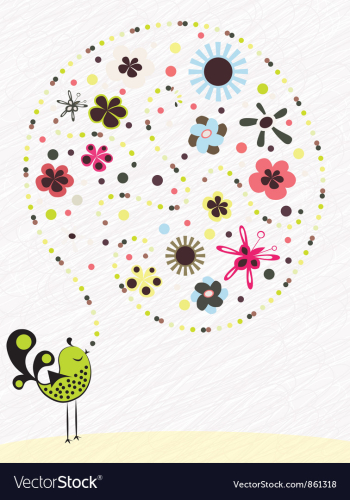 Abstract bird with floral vector image Abstract bird with floral vector image