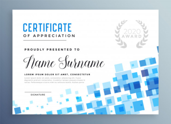 Abstract blue mosaic style certificate template Free Vector Abstract blue mosaic style certificate template Free Vector