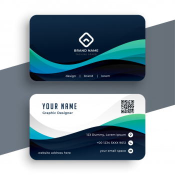 Abstract blue professional business card template Free Vector