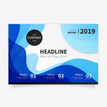 Abstract Brochure with Modern Blue Waves Abstract Brochure with Modern Blue Waves