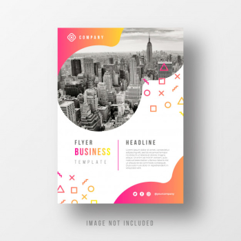 Abstract business flyer template with gradient shapes Abstract business flyer template with gradient shapes