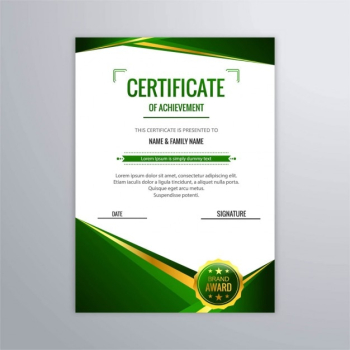 Abstract certificate in green color Abstract certificate in green color
