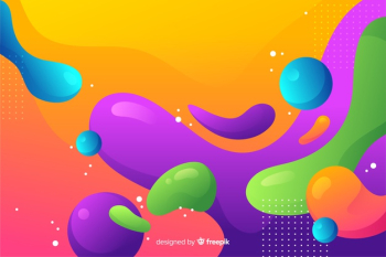 Abstract colorful flow shapes background design Free Vector