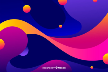 Abstract colorful flow shapes background design Free Vector