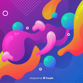 Abstract colorful flow shapes background design Free Vector