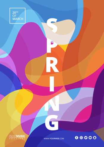 Abstract colorful poster of spring festival Free Psd Abstract colorful poster of spring festival Free Psd