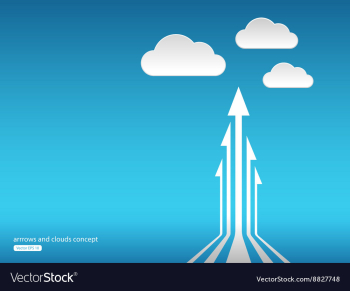 Abstract concept with arrows and clouds in the sky vector image Abstract concept with arrows and clouds in the sky vector image