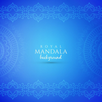 Abstract decorative luxury mandala blue background Free Vector