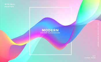 Abstract dynamic colorful wave background Free Vector