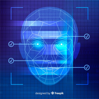 Abstract facial recognition blue background Free Vector Abstract facial recognition blue background Free Vector