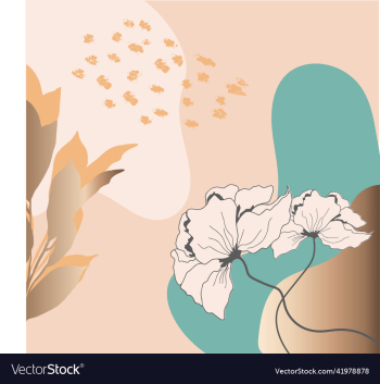 abstract fancy gold background with flowers