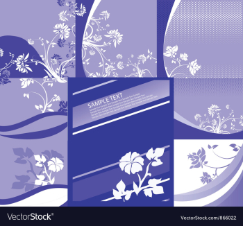 Abstract floral backgrounds set vector image Abstract floral backgrounds set vector image