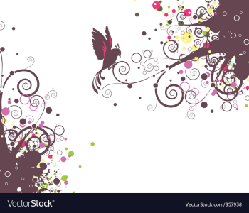 Abstract floral with bird vector image Abstract floral with bird vector image