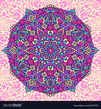 Abstract Flower Mandala Decorative ethnic element vector image Abstract Flower Mandala Decorative ethnic element vector image