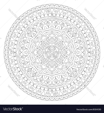 Abstract Flower Mandala Decorative ethnic element vector image Abstract Flower Mandala Decorative ethnic element vector image