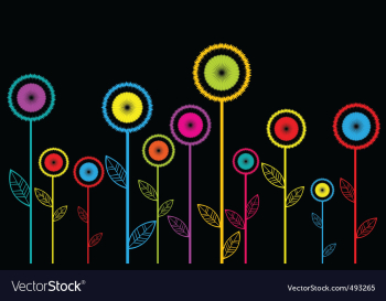 Abstract flowers vector image
