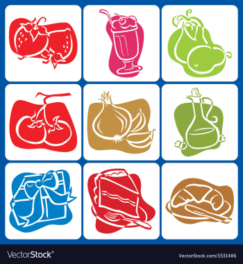 Abstract food icons vector image Abstract food icons vector image