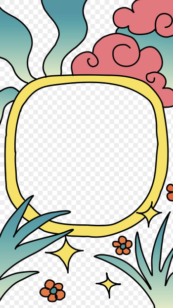 Abstract frame png, colorful tropical | Free PNG Sticker - rawpixel