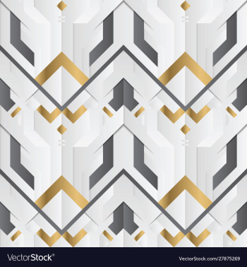 Abstract geometric decor stripes white and golden vector image