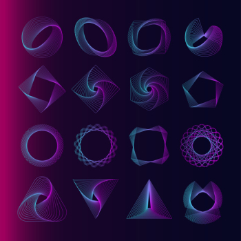 Abstract geometric elements set vector