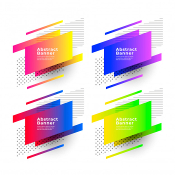 Abstract gradient banners with geometric shapes Abstract gradient banners with geometric shapes
