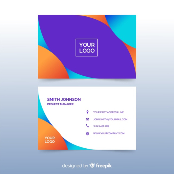 Abstract gradient business card template Free Vector