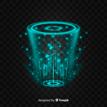 Abstract hologram portal on dark background Free Vector Abstract hologram portal on dark background Free Vector