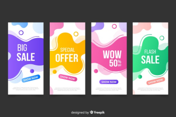 Abstract instagram sale story collection Free Vector Abstract instagram sale story collection Free Vector