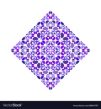 Abstract isolated colorful floral square symbol vector image Abstract isolated colorful floral square symbol vector image