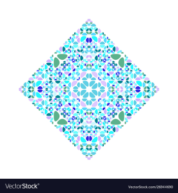 Abstract isolated colorful flower ornament square vector image Abstract isolated colorful flower ornament square vector image