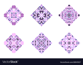 Abstract isolated floral diagonal square symbol vector image Abstract isolated floral diagonal square symbol vector image