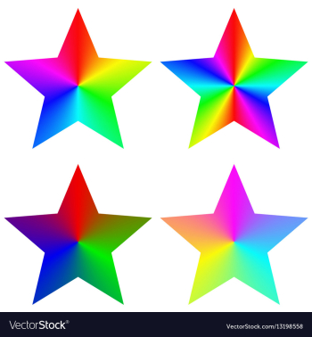 Abstract isolated gradient rainbow star set vector image Abstract isolated gradient rainbow star set vector image