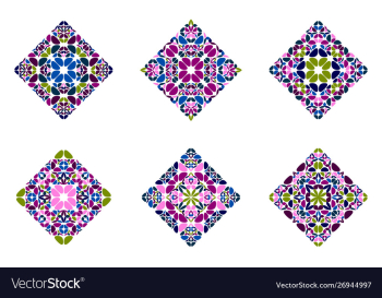 Abstract isolated ornate petal diagonal square vector image Abstract isolated ornate petal diagonal square vector image