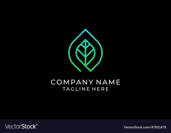 abstract leaf logo design template linear s