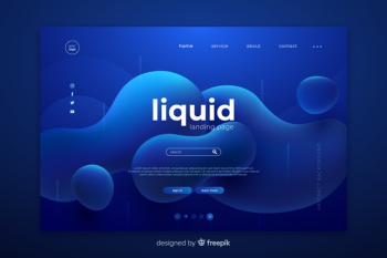 Abstract liquid effect landing page template Free Vector Abstract liquid effect landing page template Free Vector