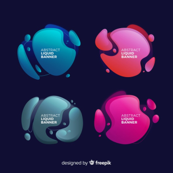 Abstract liquid shape banner set Abstract liquid shape banner set
