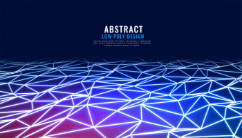 Abstract low poly connection in perspective technology background Free Vector