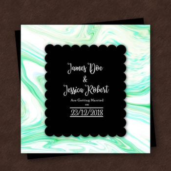Abstract Marble Texture Wedding Invitation Card Template